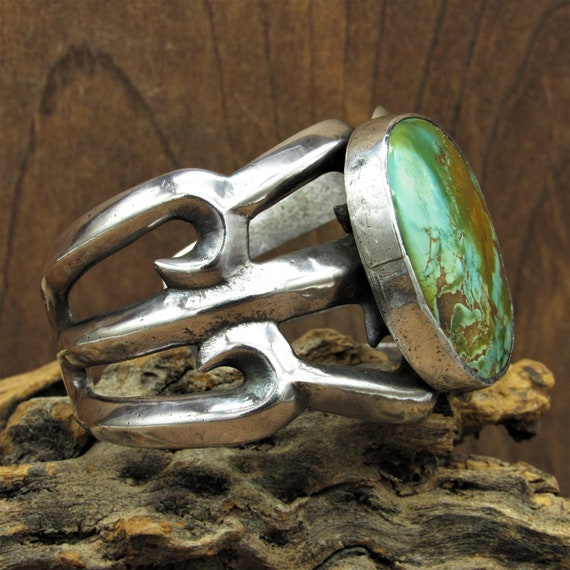 Vintage Southwestern Sterling Silver Turquoise Sa… - image 2