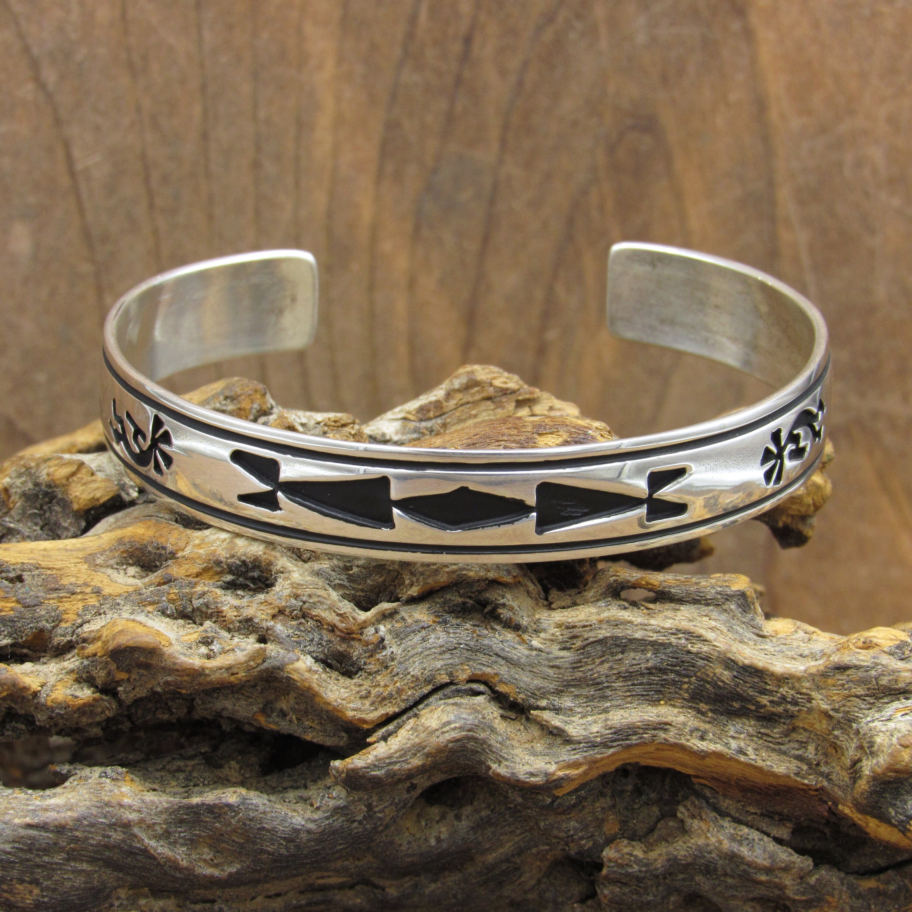 Vintage Navajo Sterling Silver Overlay Kokopelli Cuff Bracelet - Etsy