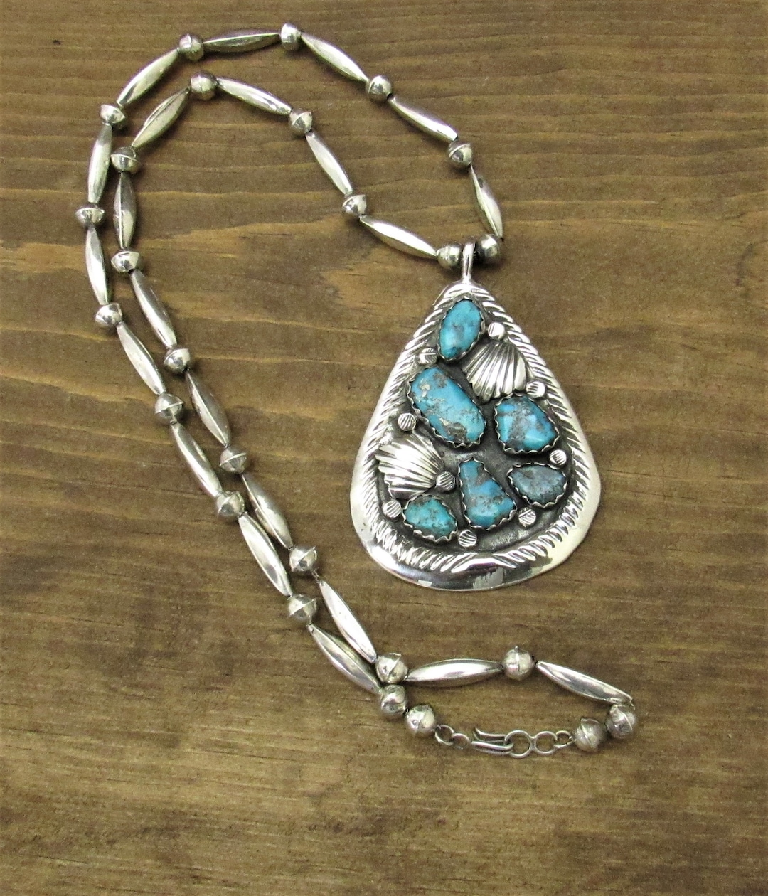 Gorgeous Southwest Sterling Silver and Turquoise Necklace * - Etsy