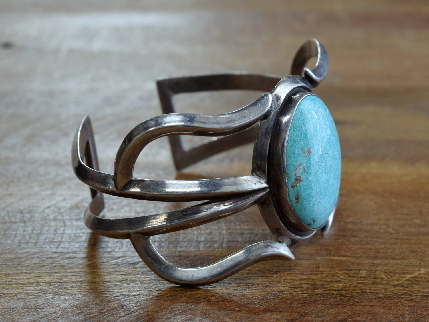 Vintage Navajo Sterling Silver Turquoise Cuff Bracelet - Etsy