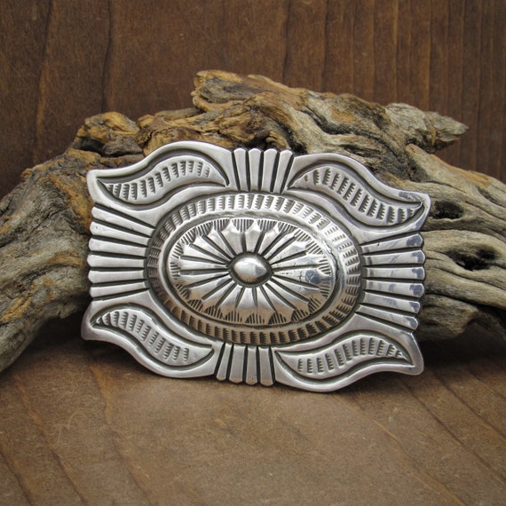 Beautiful Sterling Silver Southwest Belt Buckle - image 1