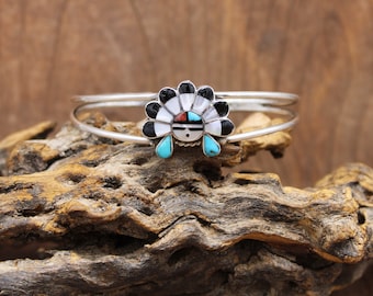 Zuni Sunface Multi-stone Inlay Bracelet by JD Massie - Etsy