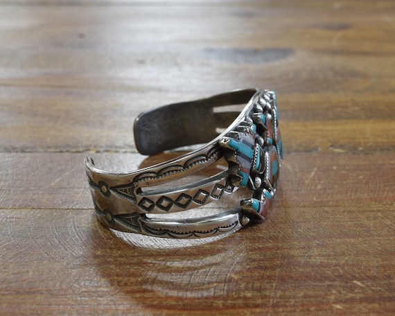 Vintage Zuni Sterling Silver and Multi-Stone Inla… - image 2