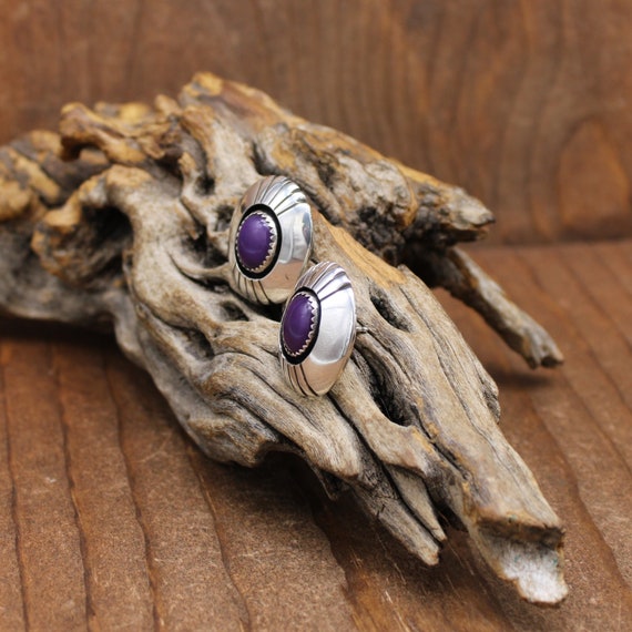 Southwestern Sterling Silver and Sugilite Oval Sh… - image 3
