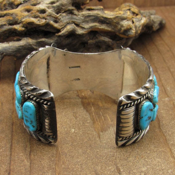 Vintage Navajo Sterling Silver And Turquoise Watc… - image 3