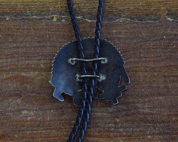 Vintage Multi-Color Inlay Rainbow Kachina Bolo Tie - image 3