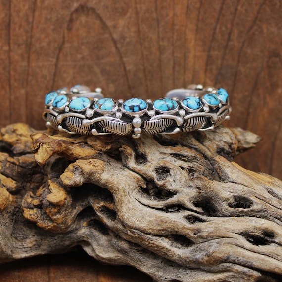 Sterling Silver Triangle Wire Cuff Bracelet with … - image 1