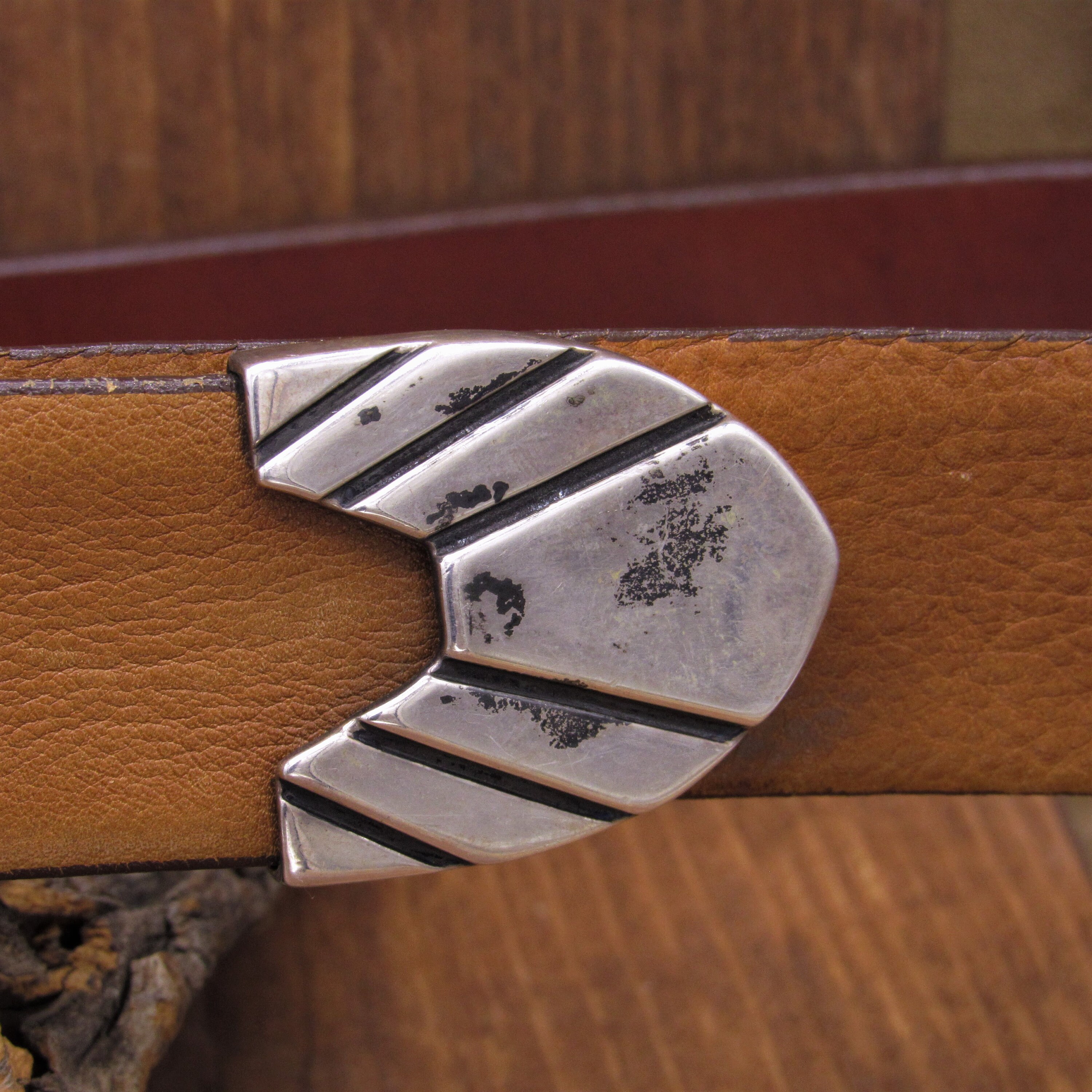JT Santa Fe Sterling Buckle Set on Tom Taylor Custom Belt 