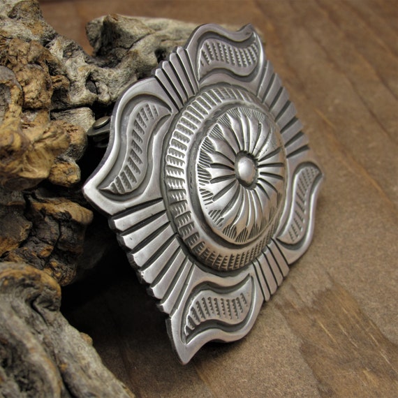 Beautiful Sterling Silver Southwest Belt Buckle - image 3