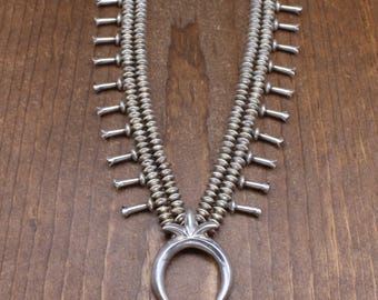 Lovely Petite Sterling Silver Squash Blossom Necklace *