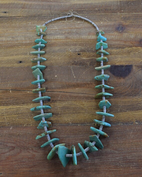 Vintage Turquoise and Shell Beaded Necklace