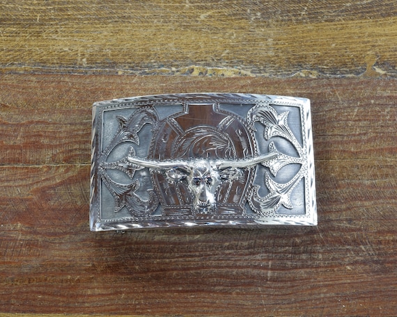 Vintage Mexican Sterling Silver Steer Head Belt Buckle * - Etsy