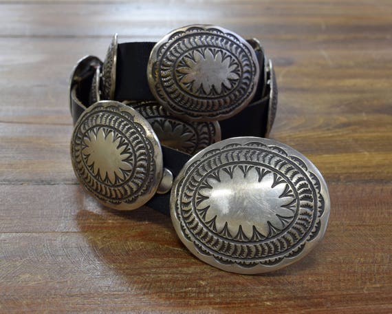 Vintage Sterling Silver Concho Belt
