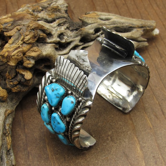 Vintage Navajo Sterling Silver And Turquoise Watc… - image 6