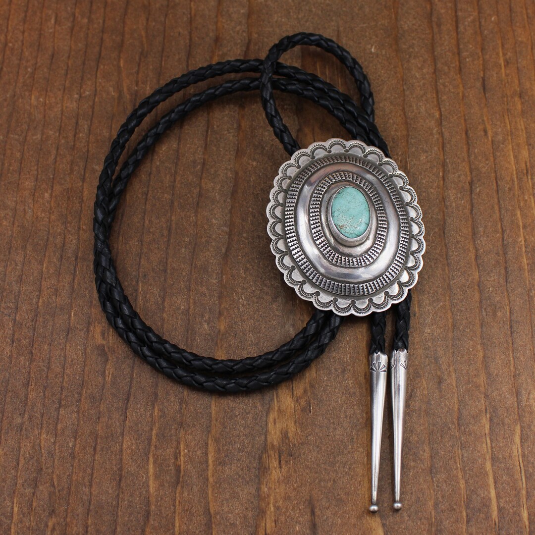 Bolo, Concho-Stylized, Turquoise, Vintage Mid-Century, 1450 main image 0