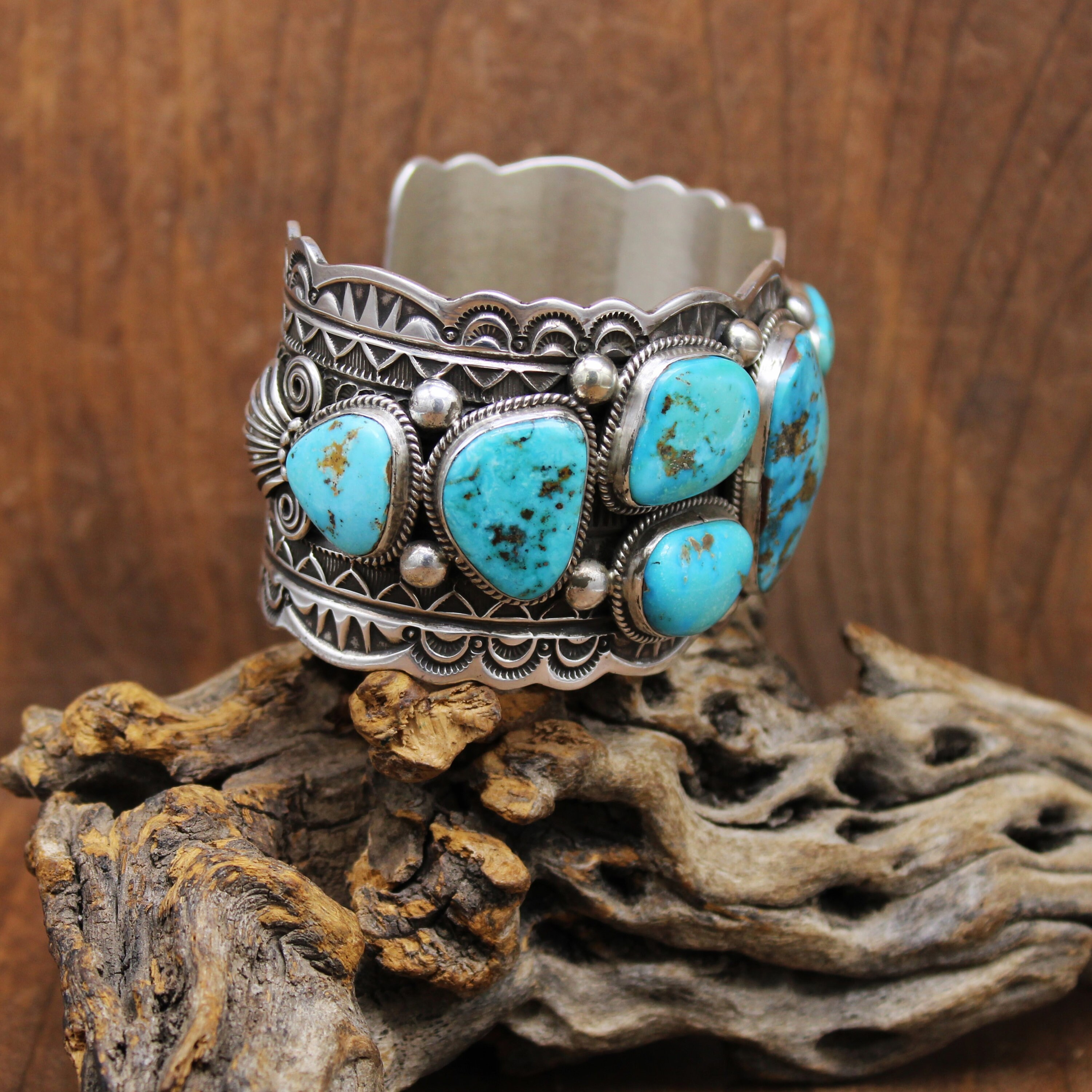 デマゴーグ　ブレスレット Navajo Darrell Cadman Sterling Silver Morenci Turquoise Stones