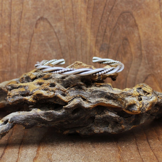 Navajo Sterling Silver Twisted Wire Cuff Bracelet 