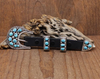 Sterling Rare Western Ranger Buckle Set 4 Pcs, Rare Vintage  display picture 3