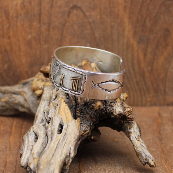 Navajo Sterling Silver and 12K GF Storyteller Bracelet* - Etsy