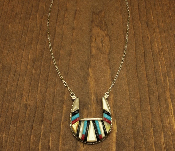 Cobblestone Inlay Sterling Silver Southwest Necklace