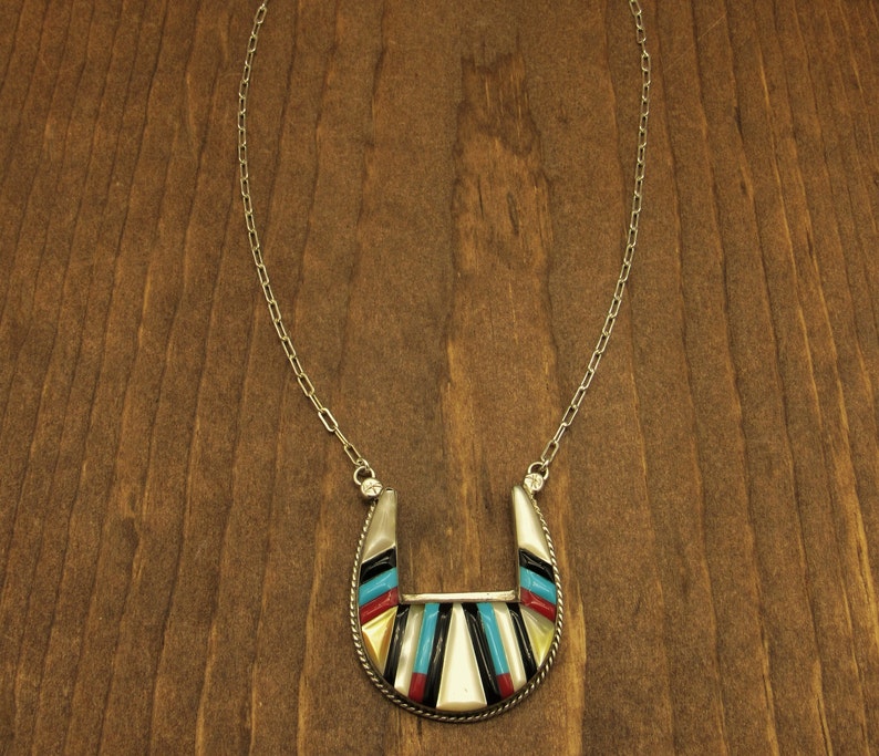 Cobblestone Inlay Sterling Silver Southwest Necklace image 1