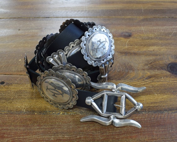 Vintage Sterling Silver Concho Belt