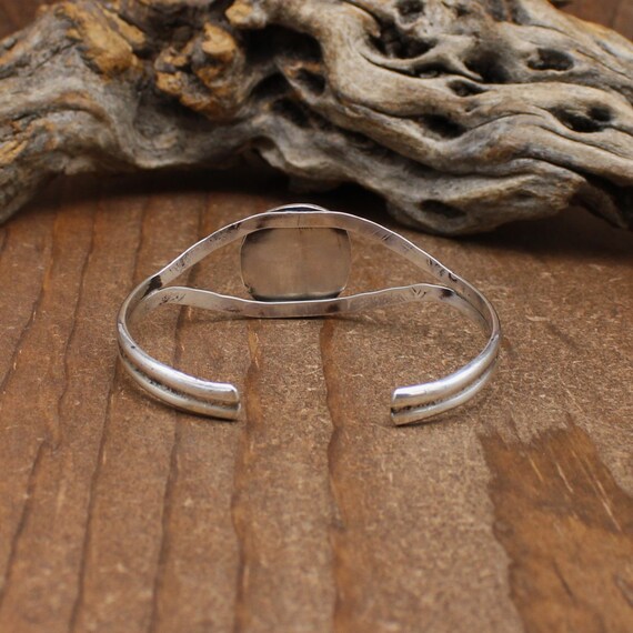 Sterling Silver and Turquoise Stamped Split Shank… - image 4