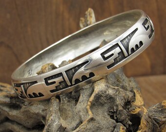 Sterling Silver Bangle Bracelet by Hopi Bernard Dawahoya * - Etsy