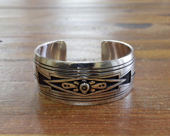Important Joe J Vintage Native American Hopi Sterling Silver Bracelet Important Joe J Vintage Native American Hopi Sterling Silver Bracelet