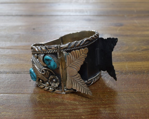 Vintage Navajo Sterling Silver Turquoise Watch Bracelet* - Etsy