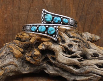 TIMOTHY LEE Navajo Sterling Silver & Kingman Turquoise Statement