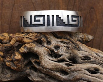 Manuel Hoyungwa ~ Vintage Hopi Sterling Silver Kokopelli Overlay