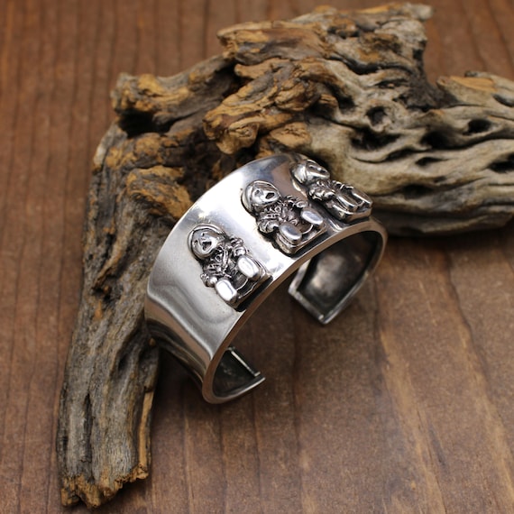 Carol Felley Sterling Silver Story Teller Cuff Br… - image 2