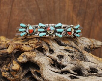 Zuni Sunface Multi-stone Inlay Bracelet by JD Massie - Etsy
