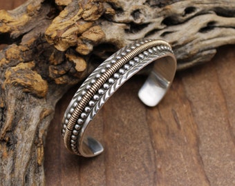 Southwestern Sterling Silver 1/20 12K GF Cuff Bracelet by J. W.
