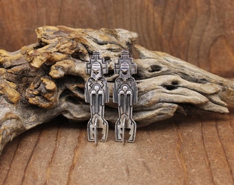 Sterling Silver Kachina Earrings By Getco Inc*