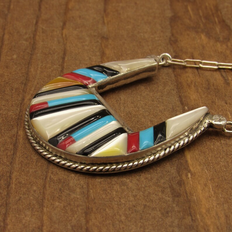 Cobblestone Inlay Sterling Silver Southwest Necklace image 4