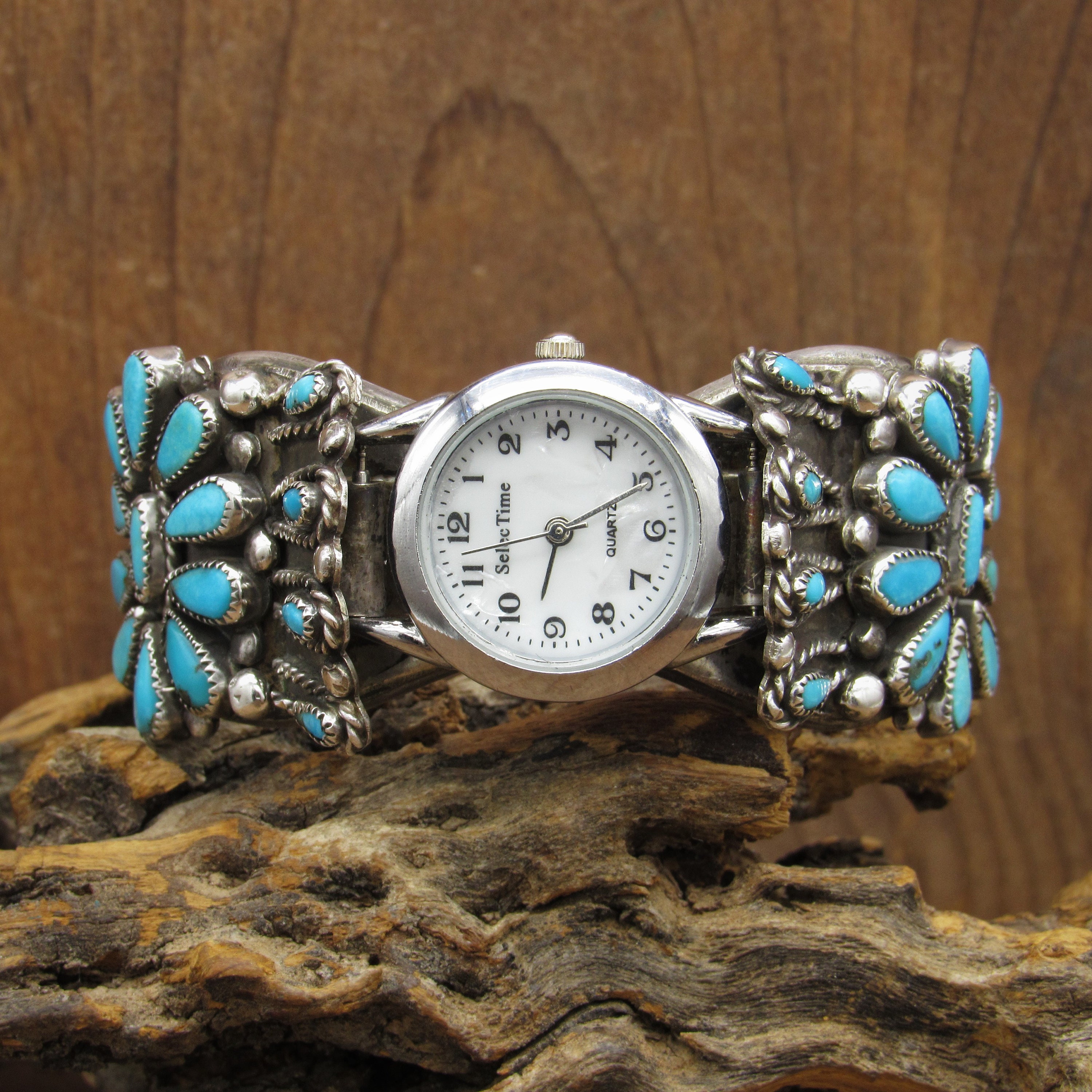 Vintage Navajo Turquoise Cluster Watch Cuff Bracelet - Etsy