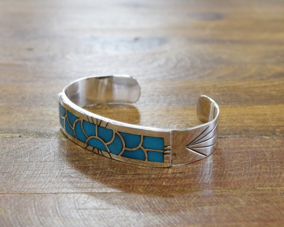 Vintage Southwestern Sterling Silver and Turquois… - image 4