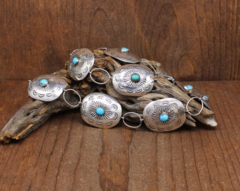 Western Silver Metal Chain Concho Belt - Etsy display picture 2