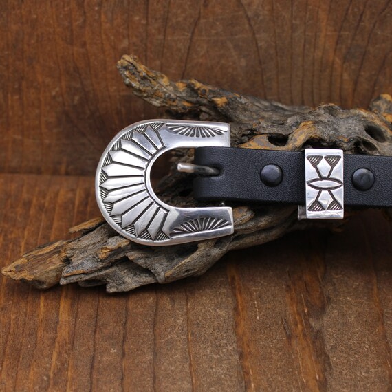 Tremendous Kenny Bill Vintage Native American Navajo Silver Ranger Buckle Set Tremendous Kenny Bill Vintage Native American Navajo Silver Ranger Buckle Set