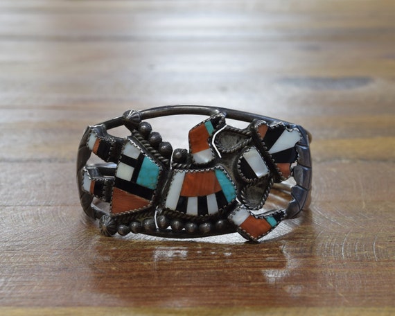 Rainbow Stones Vintage Southwest Sterling Silver Bracelet Rainbow Stones Vintage Southwest Sterling Silver Bracelet