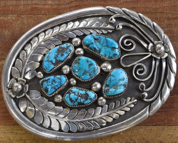 Navajo silver hotsell turquoise belt buckles