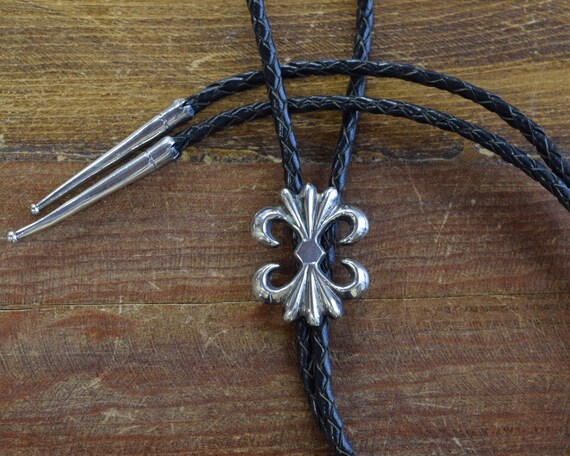Vintage Sterling Silver Sandcast Bolo Tie
