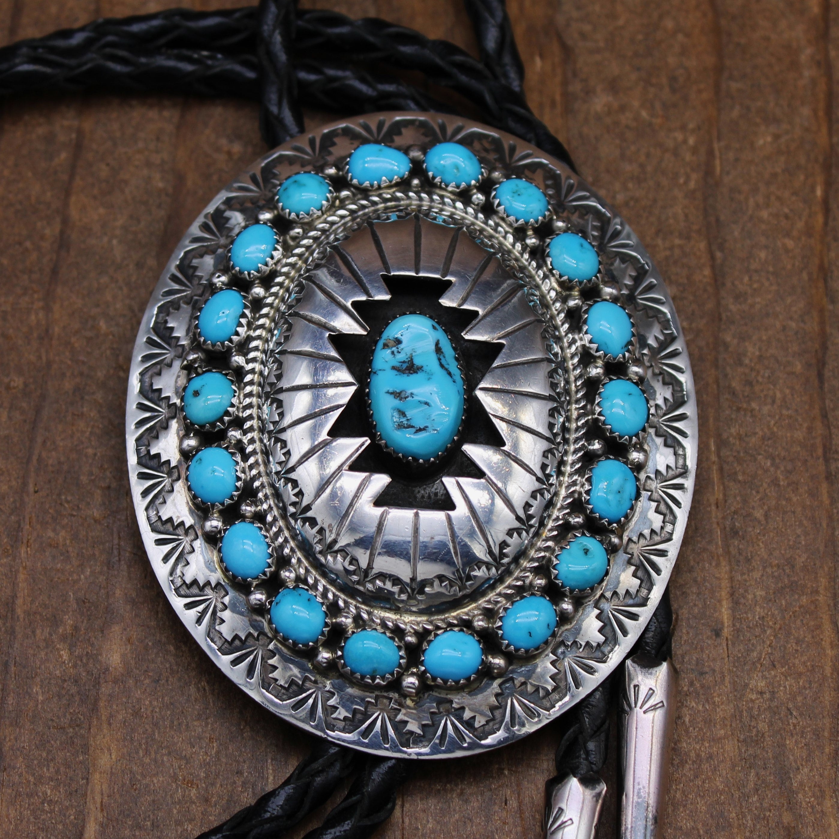 Navajo Wilbur Musket Jr ターコイズ ペンダントトップ Sterling Silver and Turquoise Shadow Box Buckle Bolo Set by Wilbur