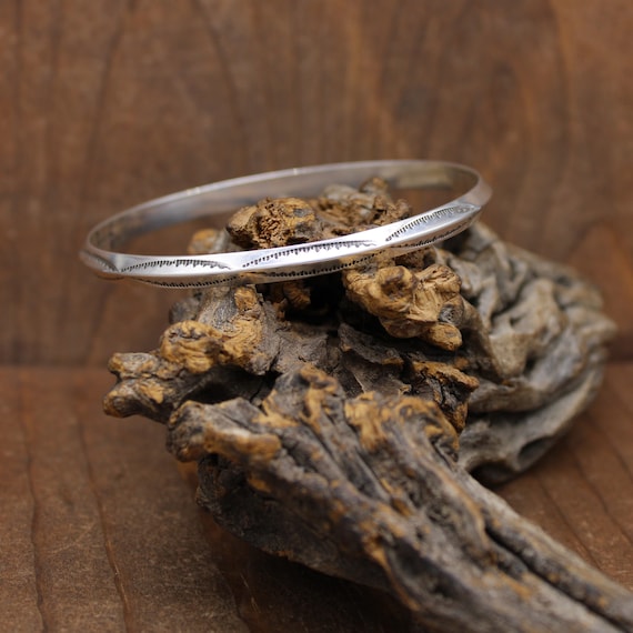 Sterling Silver Triangle Wire Southwest Bangle Br… - image 2