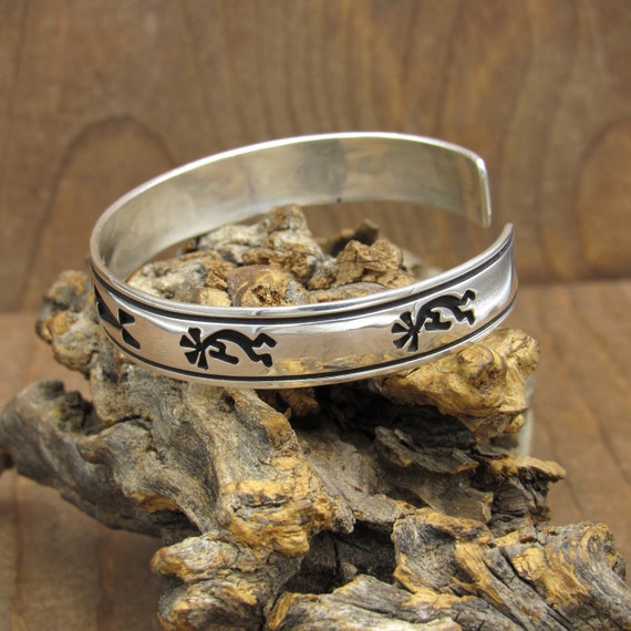 Vintage Navajo Sterling Silver Overlay Kokopelli Cuff Bracelet - Etsy