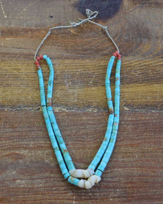 Vintage Southwestern Turquoise Beaded Necklace - image 1