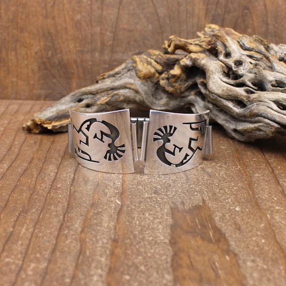 Hopi Sterling Silver Kokopelli Watchband by George Phillips
