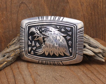Sterling Silver Domed Eagle Buckle by Navajo Tommy Singer